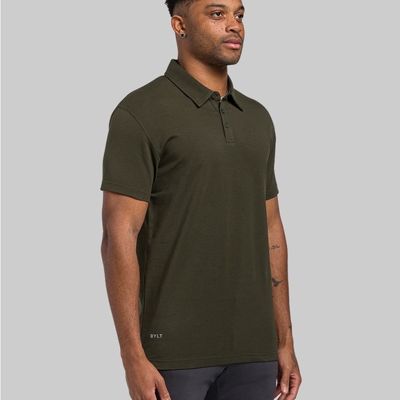 BYLT Basics | Lux Polo Shirt XL Forest Green Short Sleeve - Picture 4 of 12